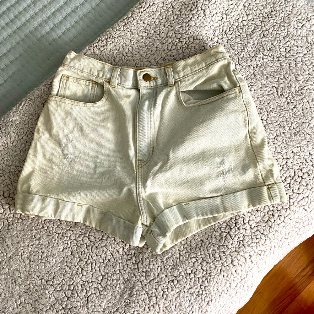 American Apparel High Waisted Jean Shorts